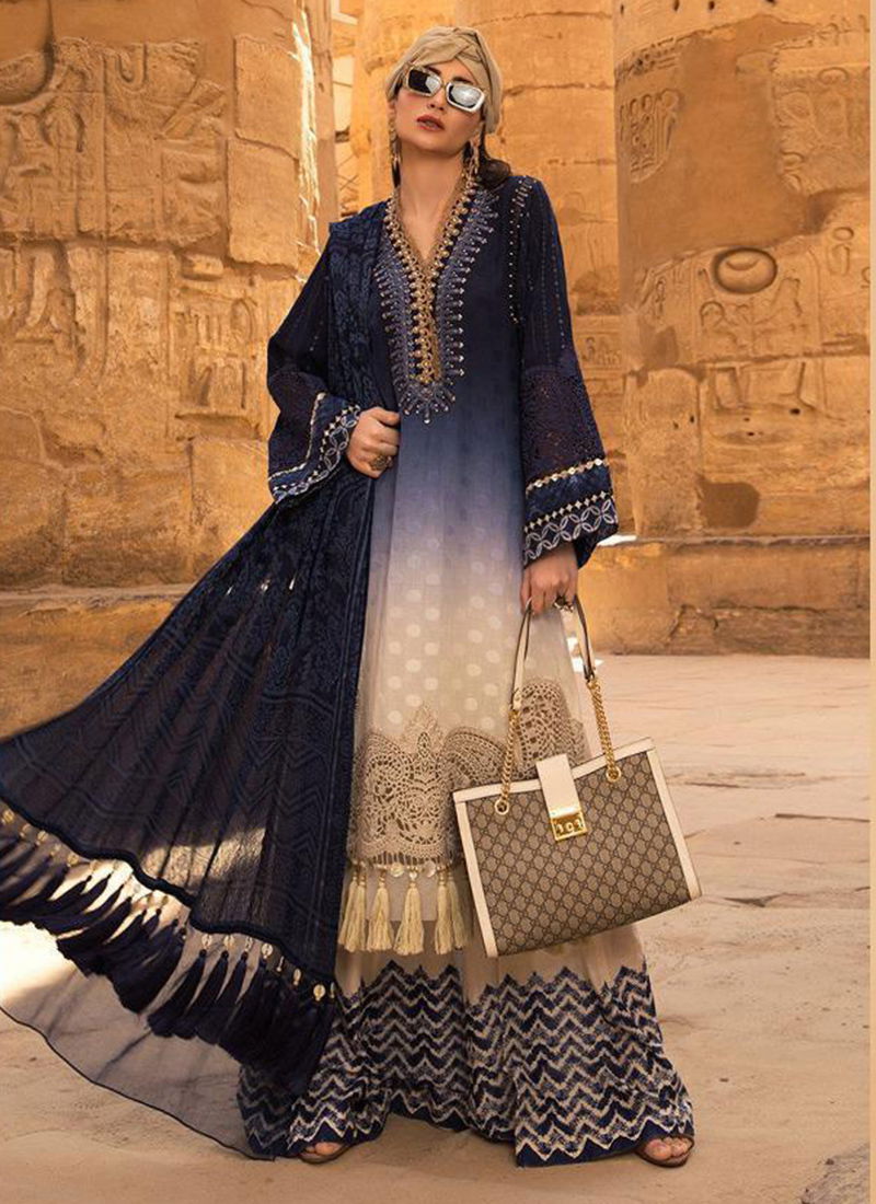 Maria.B.Lawn Vol 2 Pure Cotton With Embroidery With Pearl Work Pakistani Suit Collection 571-576